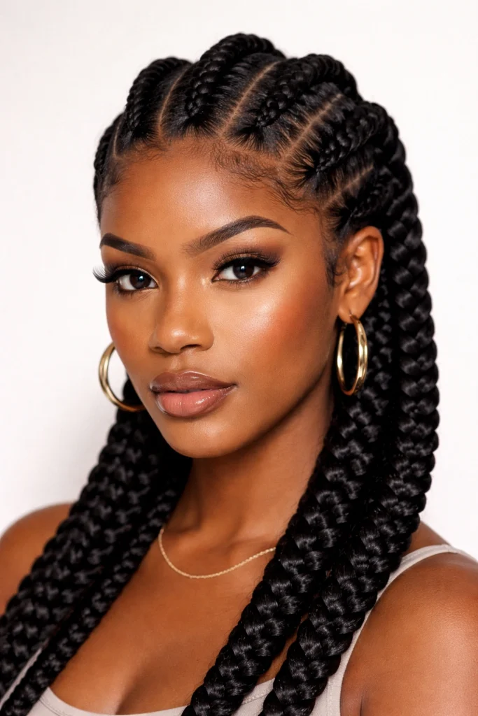 12 Small Straight Back Cornrow Styles for Black Women