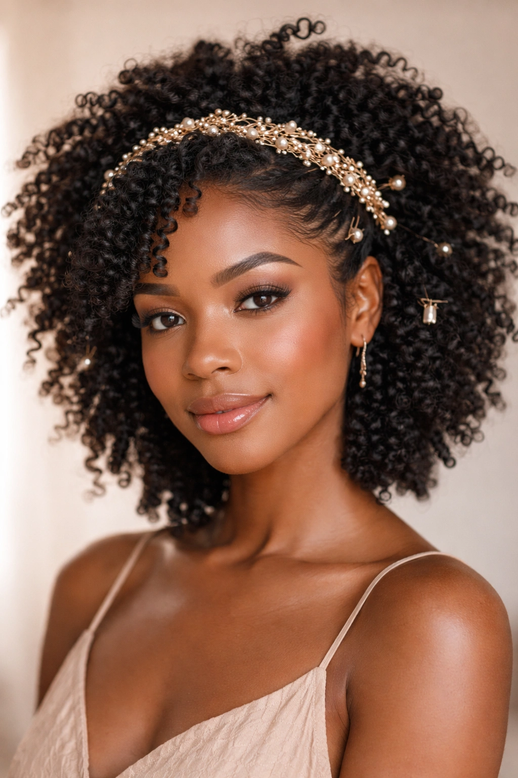 Coils with decorative accessories forming an accessorized crown look