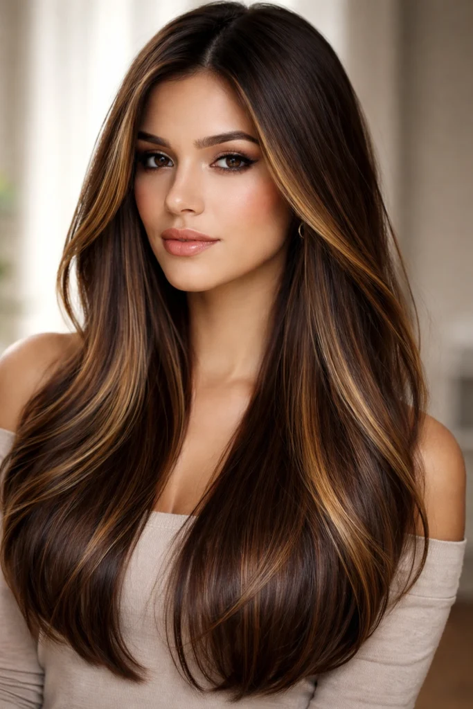 10 Brunette Balayage for Straight Hair