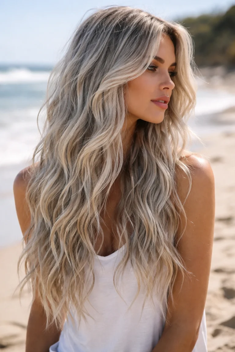 20 Long Wavy Hairstyles in Silver