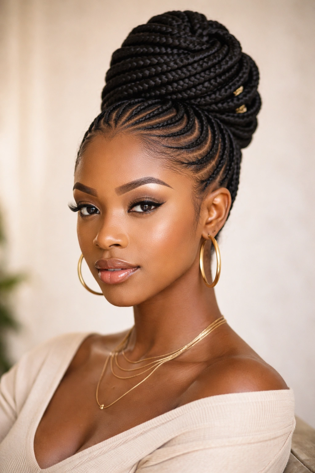 Polished beehive cornrows representing a cohesive protective style