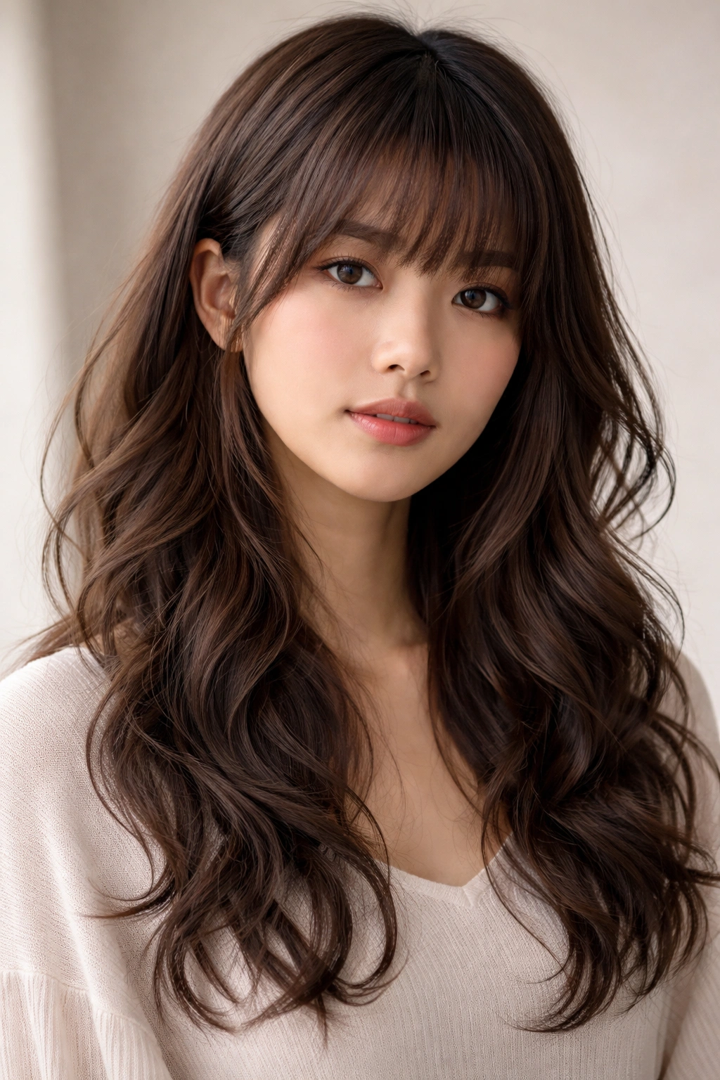 Portrait of Blended Hime with Tousled Waves showing soft blending and natural texture.
