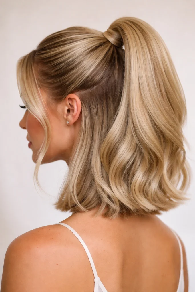 15 Half Up Half Down Looks for a Blonde Bob