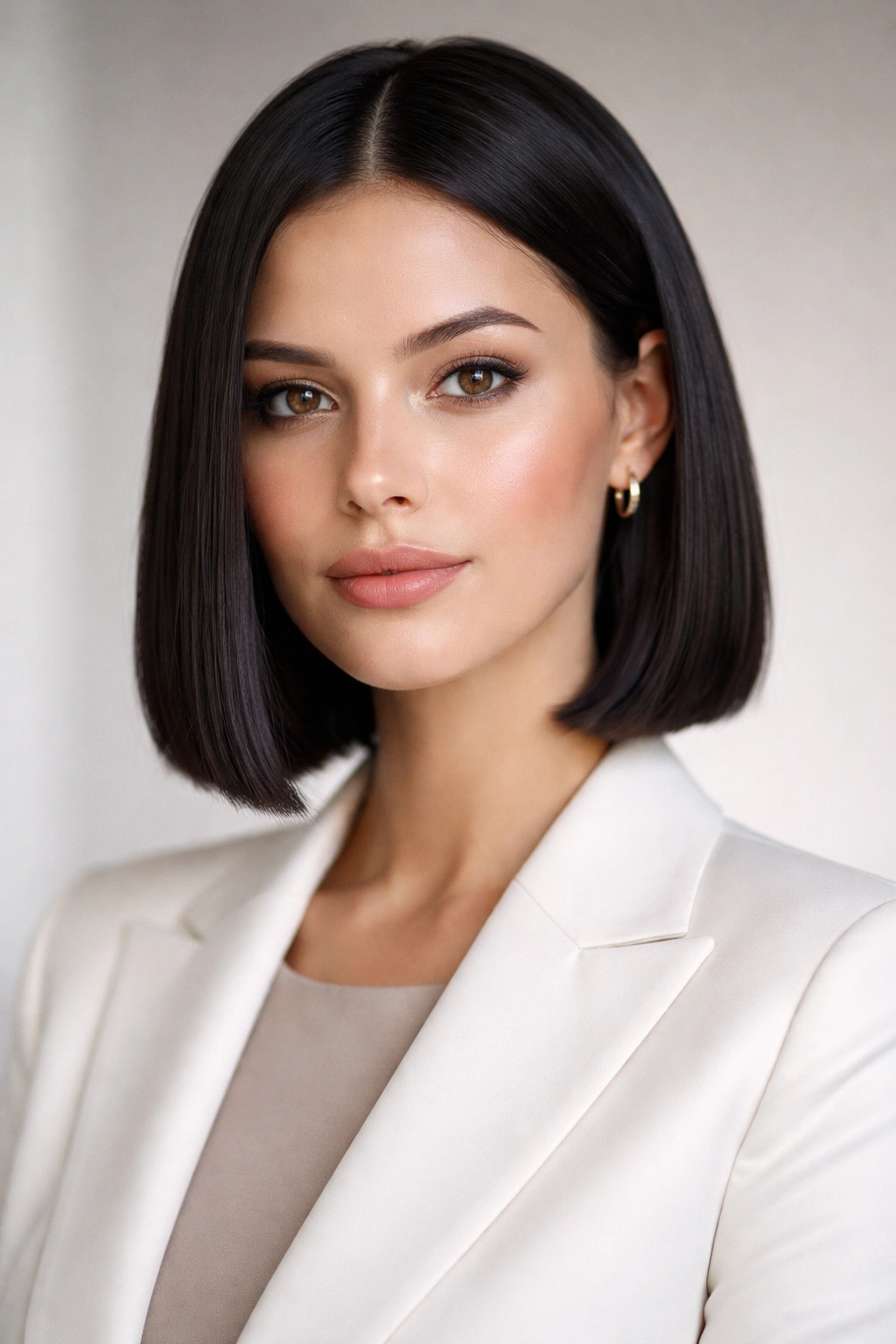 Crisp blunt-edged bob with straight ends
