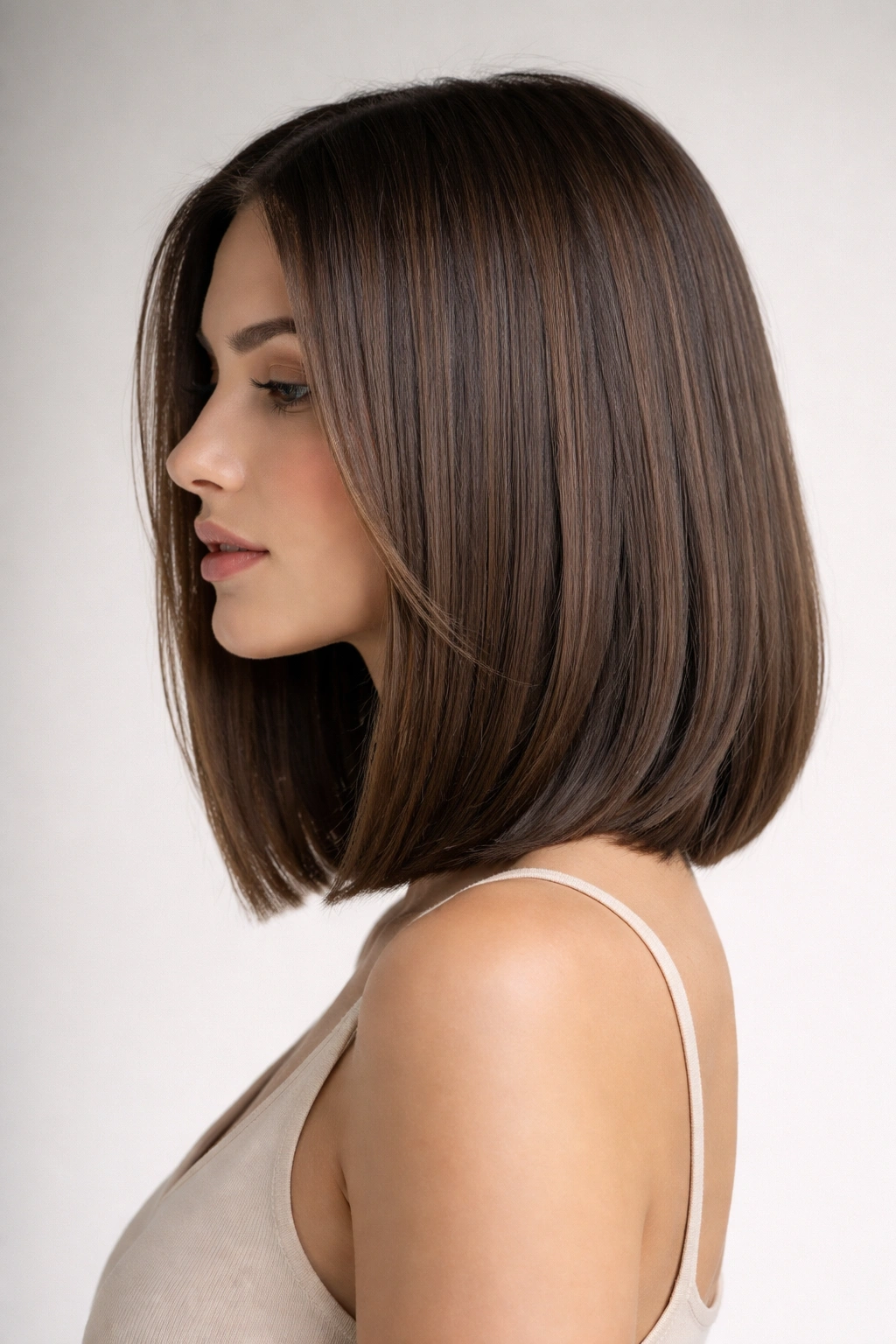 Side view of blunt lob with subtle internal layers and clean line