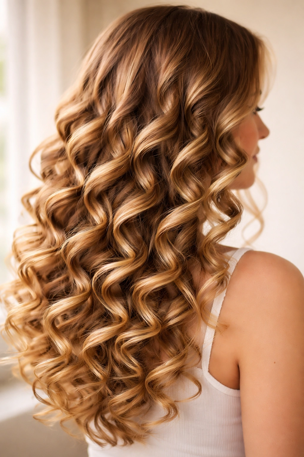 Springy bouncy ringlets with clear separation in hair