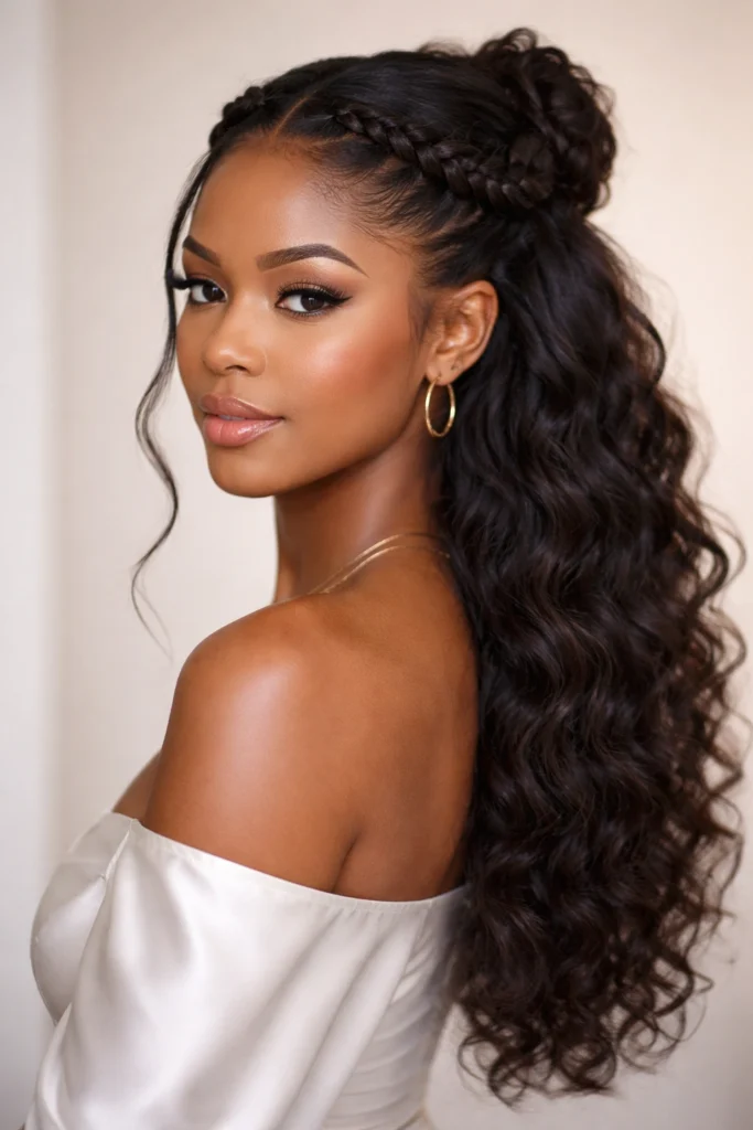 18 Cute Half Up Half Down Styles for Black Women