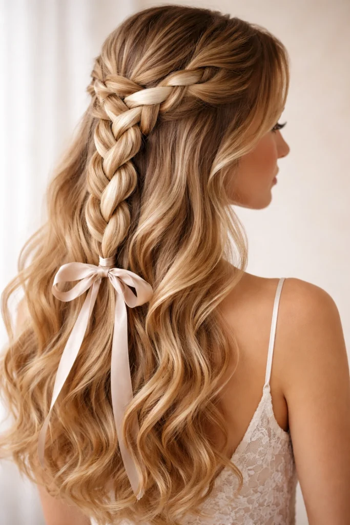15 Half Up Half Down Prom Styles for Wavy Hair
