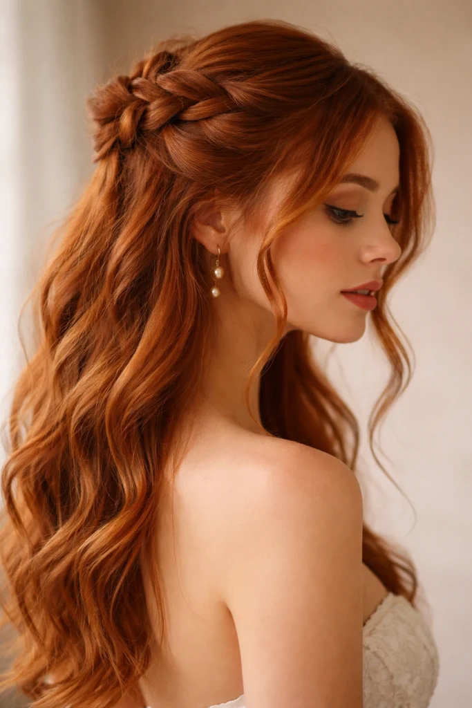 15 Half Up Half Down Prom Looks for Red Hair