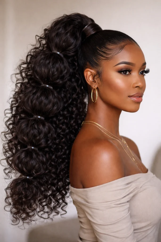 12 Curly Weave Ponytails for Black Women