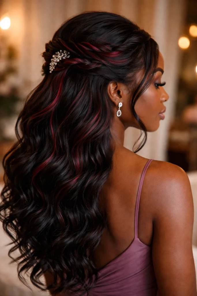 15 Half Up Half Down Bridesmaid Looks for Black Women