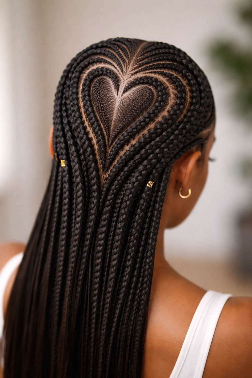Centered heart with intricate cornrows around it