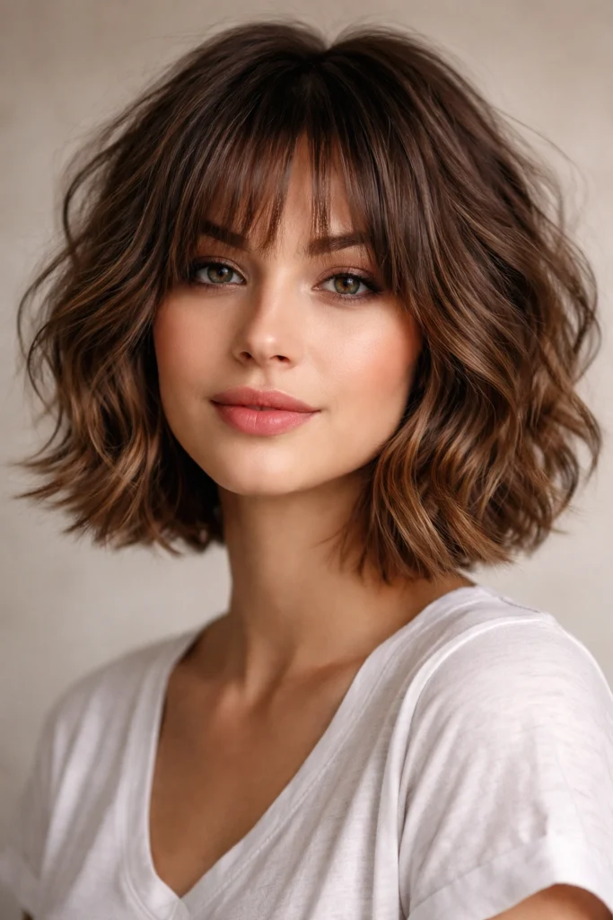 12 Short Styles With Bangs for Thick Wavy Hair