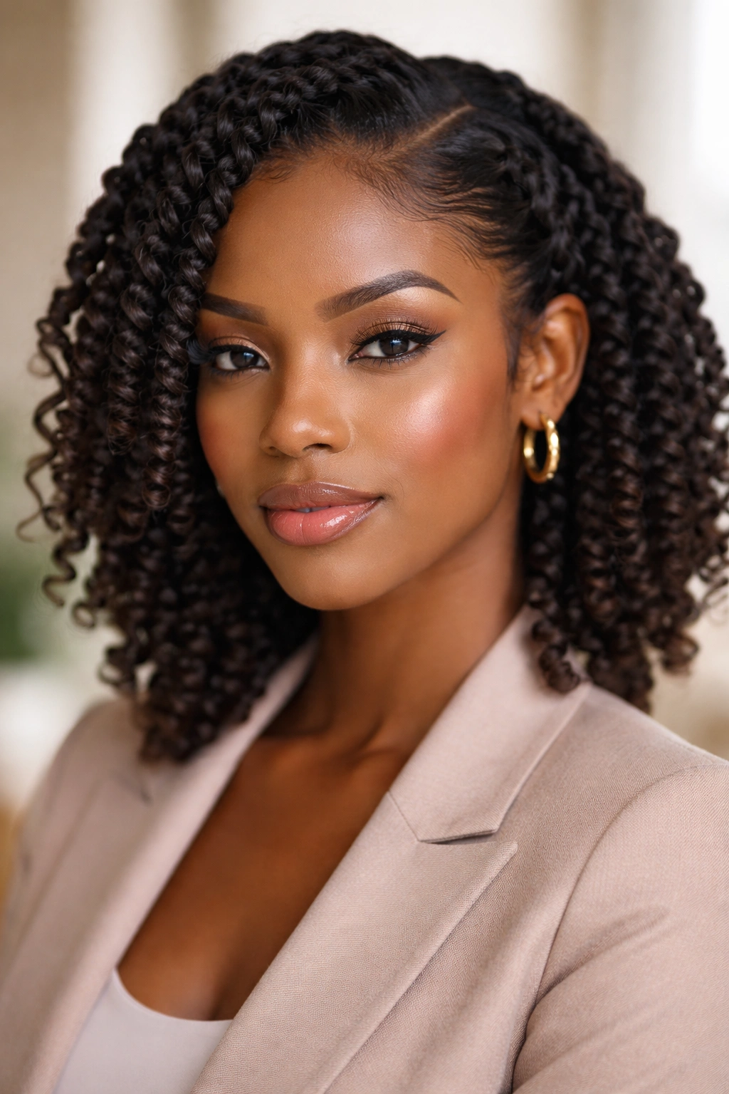 Two-strand twist-out with defined laid edges
