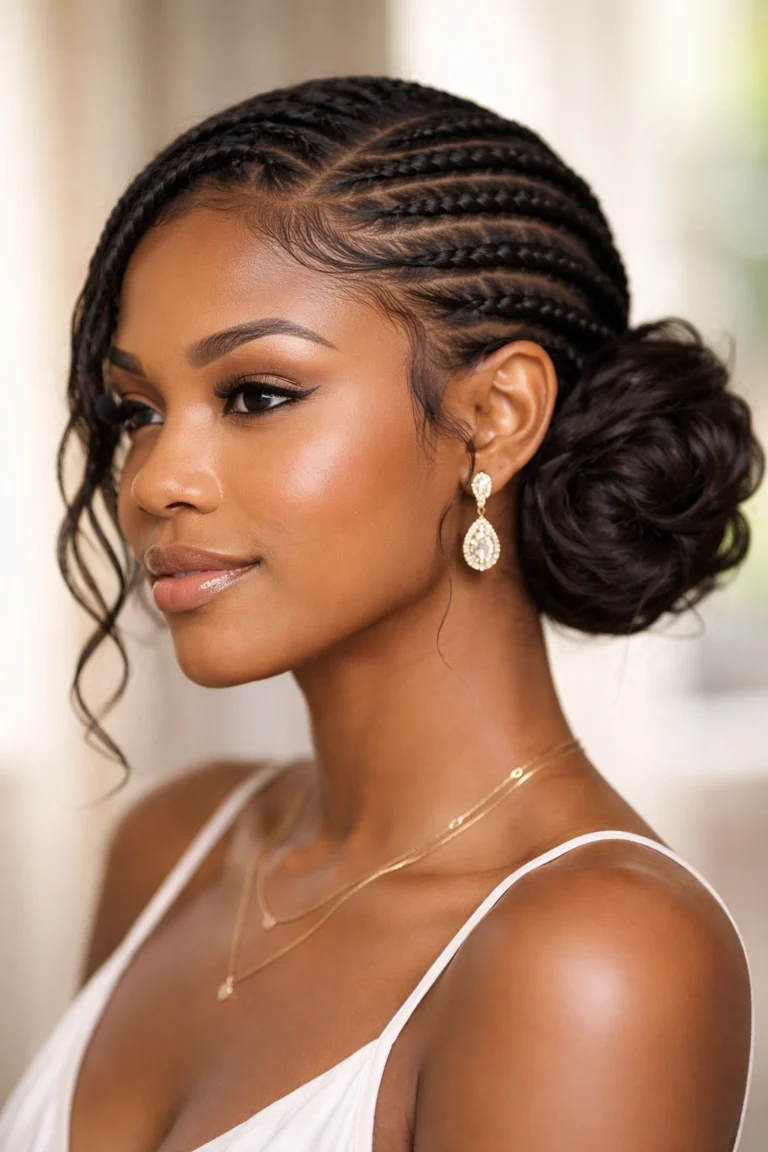 13 Cornrow Updos for Natural Hair
