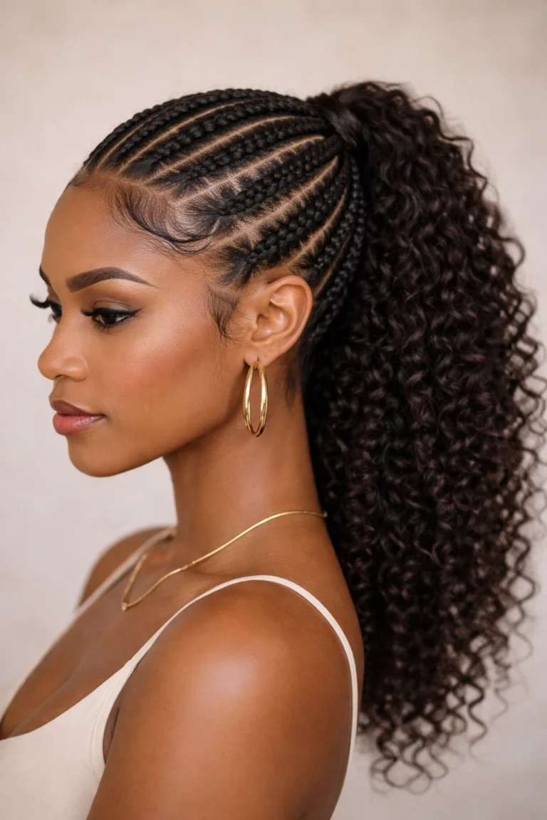 10 Braided Ponytails for Black Women With Curly Hair