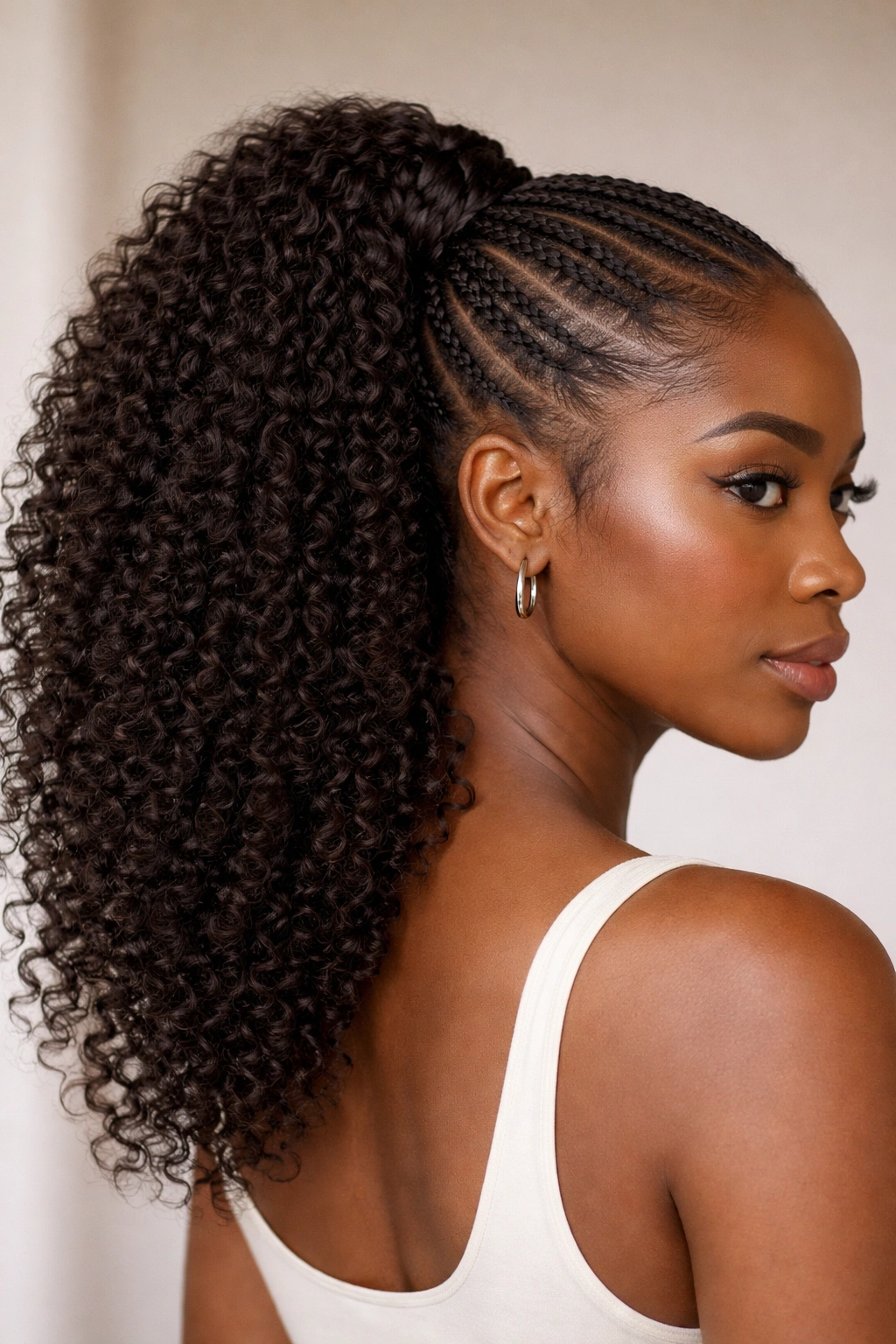 Faux ponytail attached with crochet method using pre-made hair