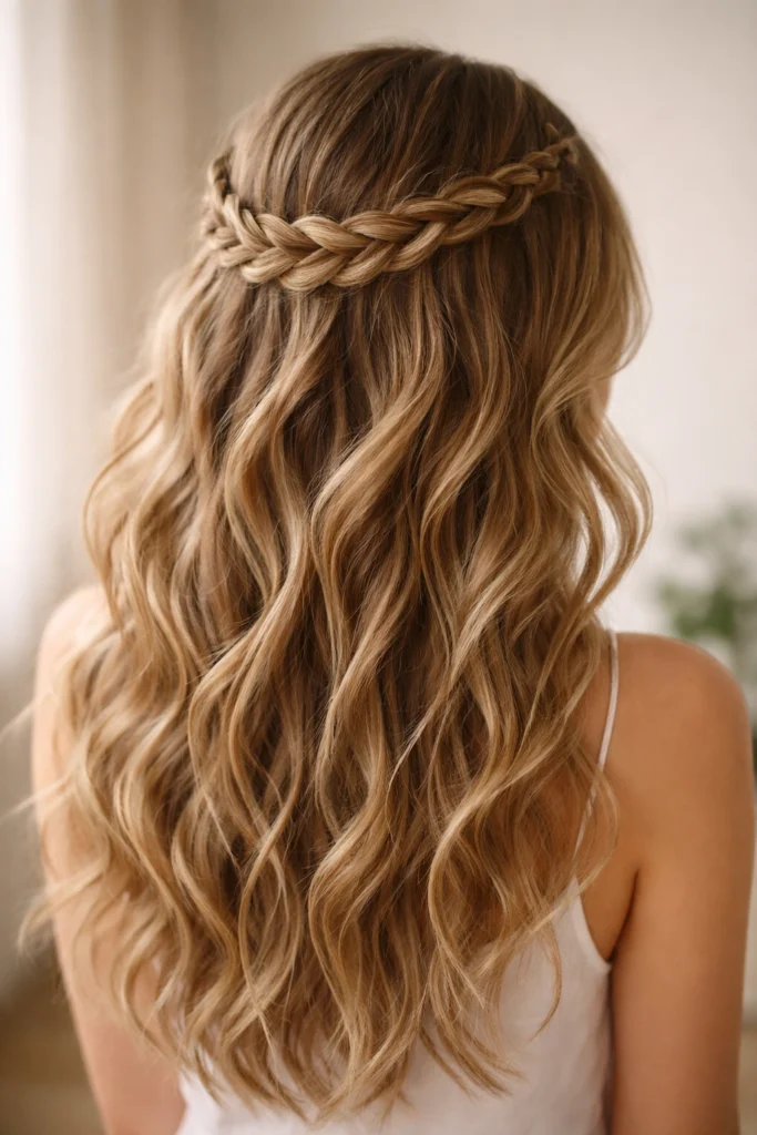 20 Half Up Half Down Looks for Long Wavy Hair