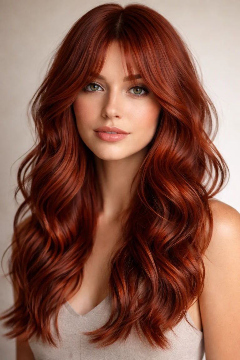 10 Styles With Bangs for Wavy Hair in Red