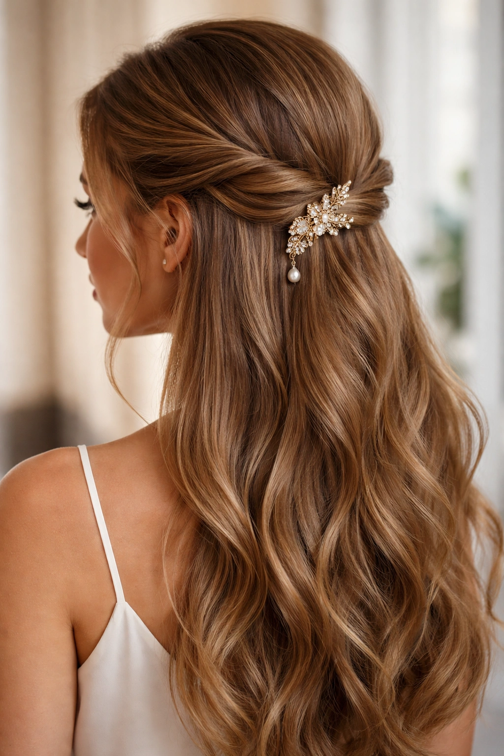 Crown twist anchored by decorative clip on side