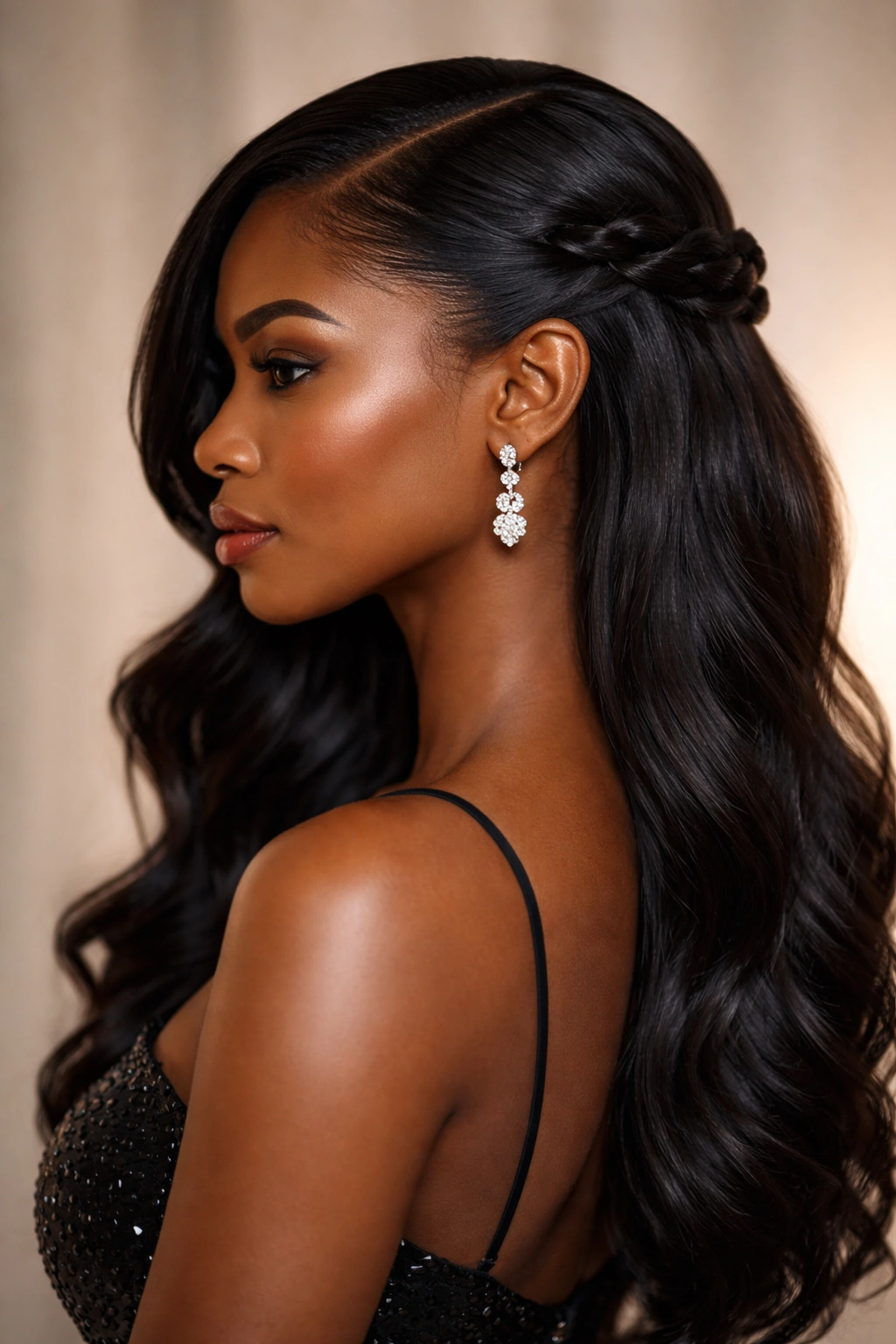 Deep side part with twisted larger side secured back