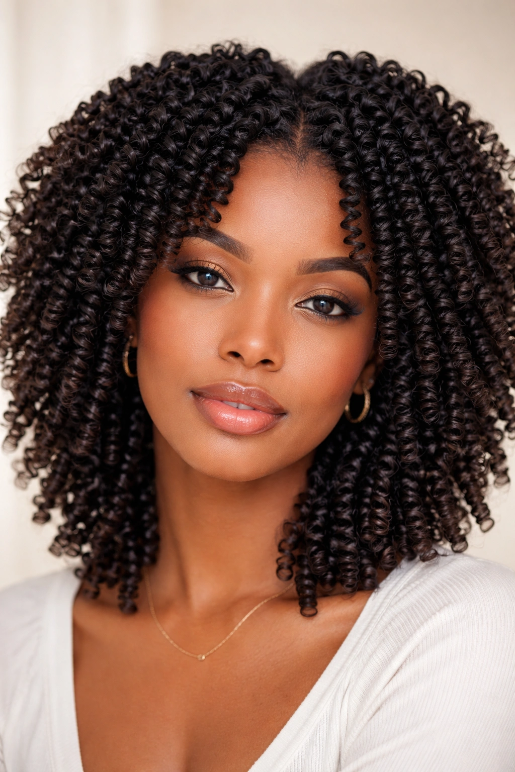 Close-up of head with individually defined coils clearly separated