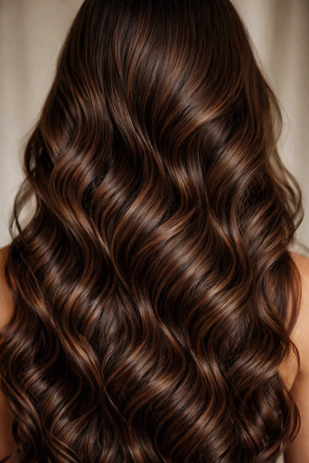 Defined waves with darker chocolate brown lowlights