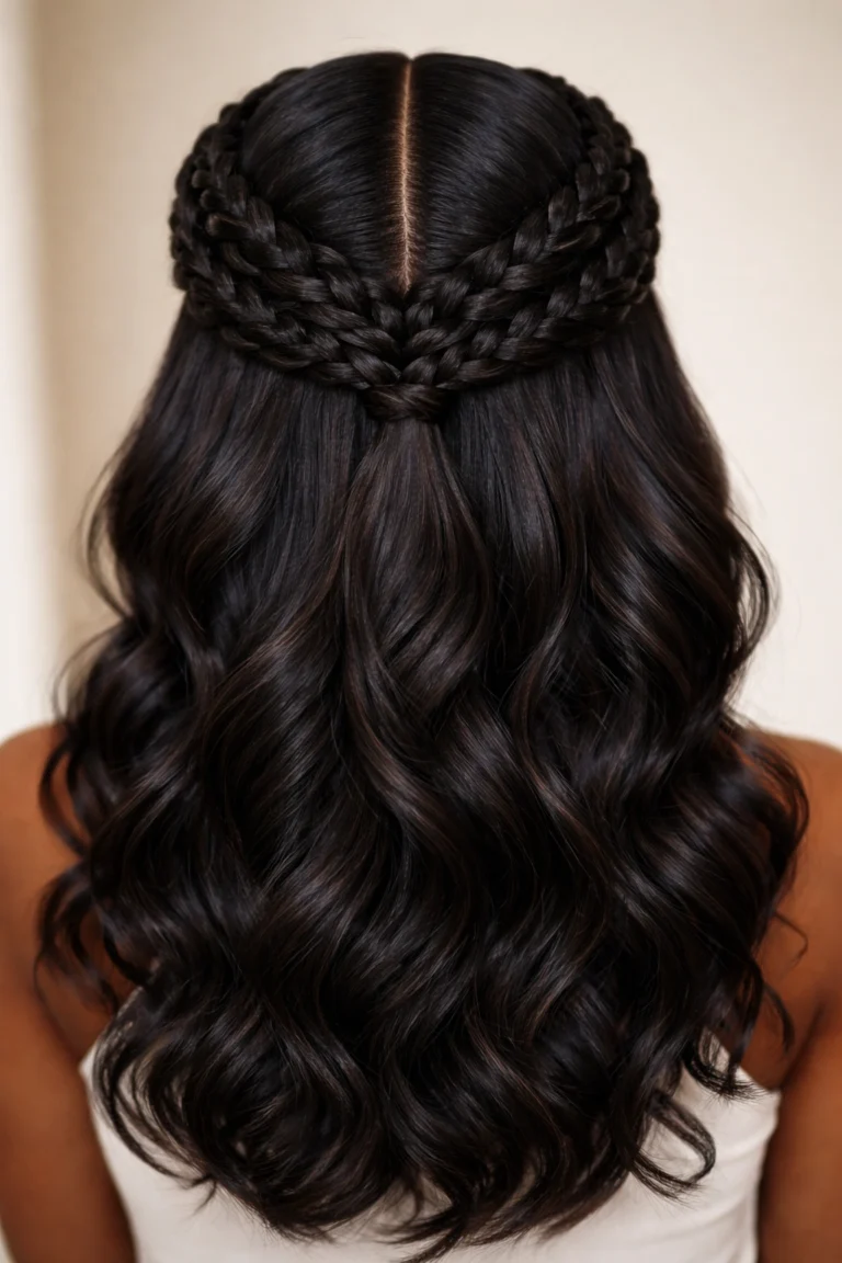 12 Crown Braid Half Up Half Down for Black Women