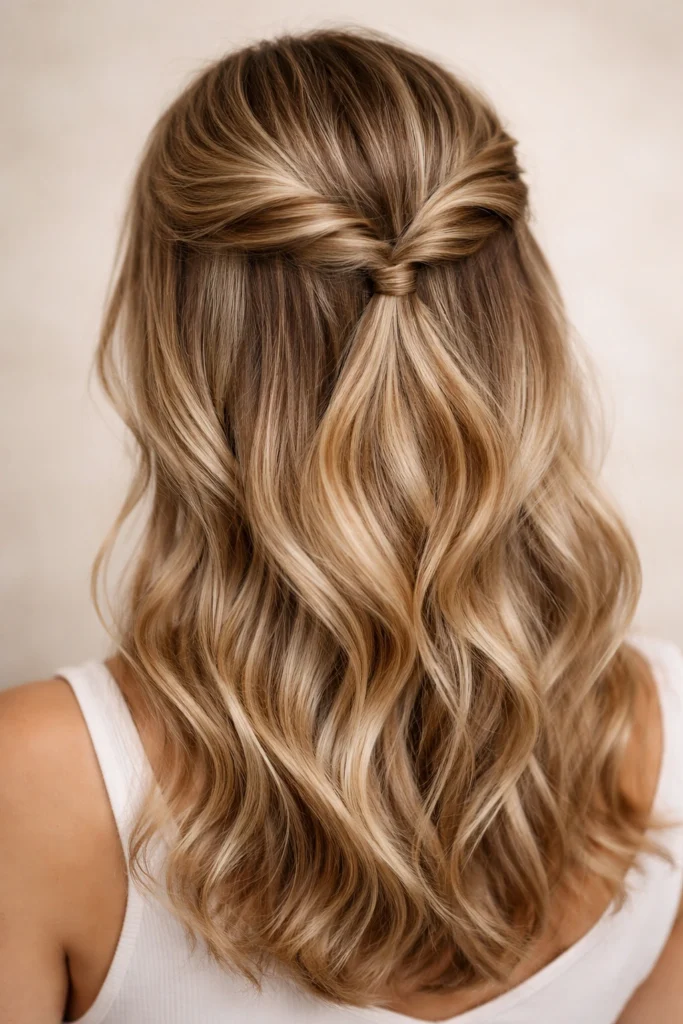 18 Casual Half Up Half Down Styles for Medium Hair