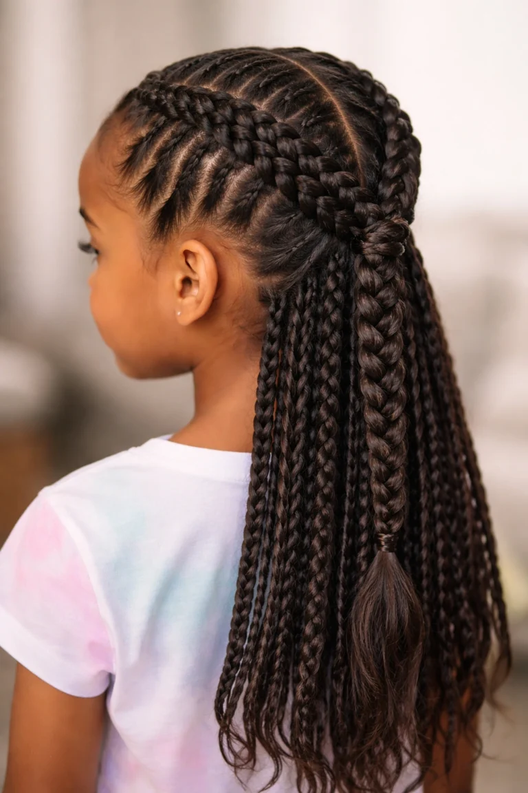 12 Cornrow Half Up Half Down Styles for Kids