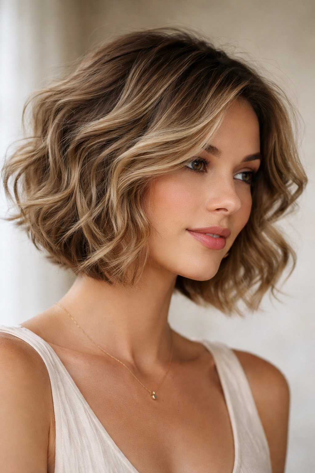 Embraced wave bob with volume and layered ends