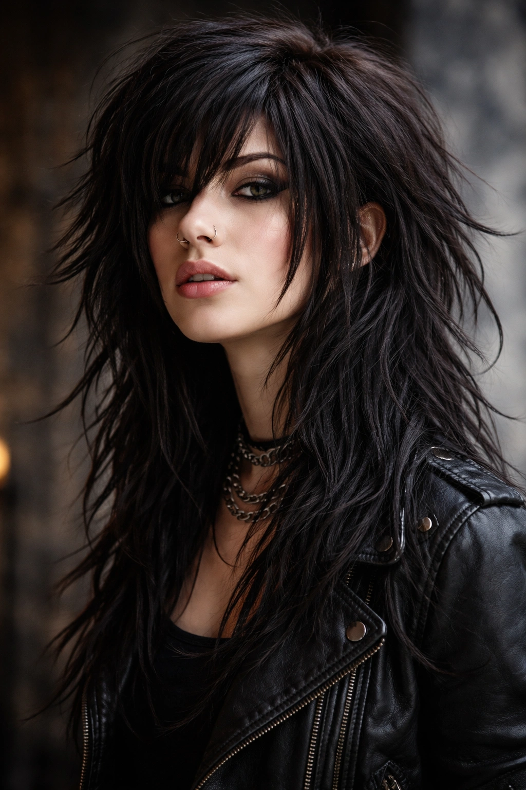 Emo shag with crown-short layers and long sides