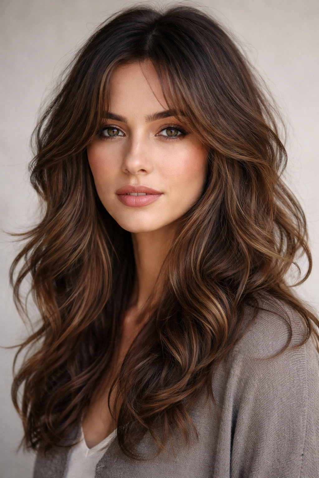 Face-framing layered waves around the face