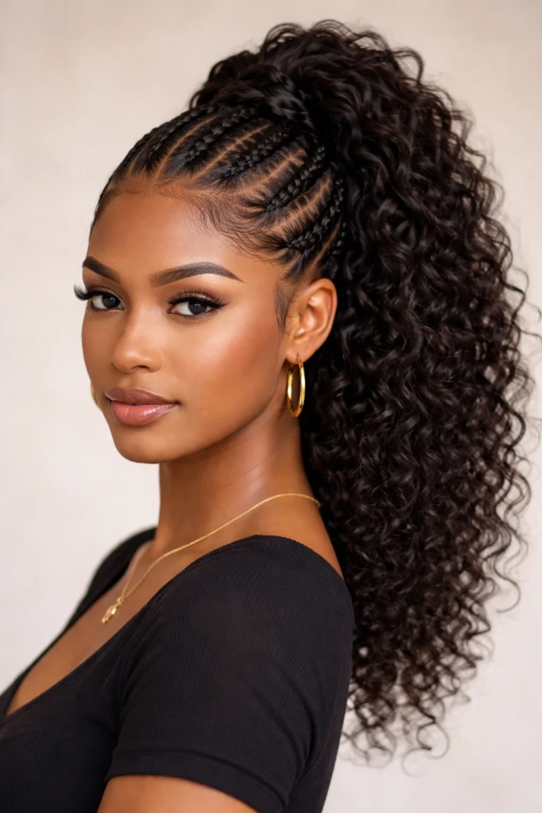 12 Feed In Braid Ponytails for Curly Hair