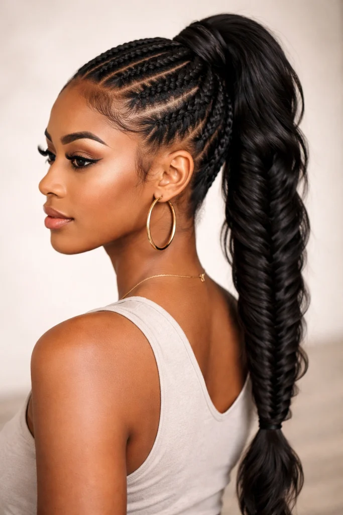 12 Feed In Braid Ponytails for Medium Hair