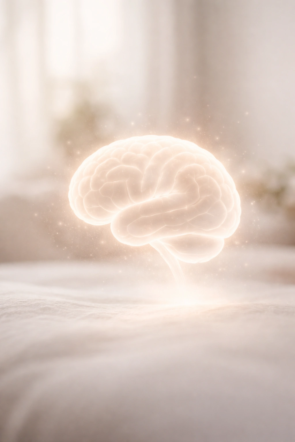 Abstract brain silhouette with soft glow representing final thoughts on wedding ponytail styling
