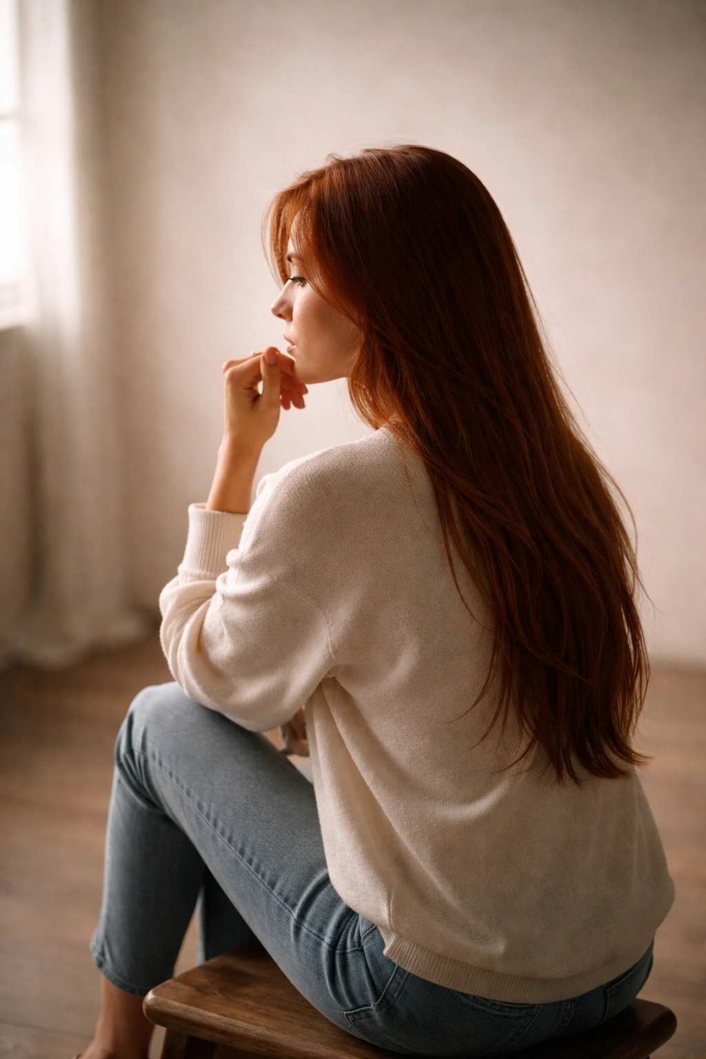 Silhouette of a person in a thoughtful pose representing final thoughts on hair shade choices