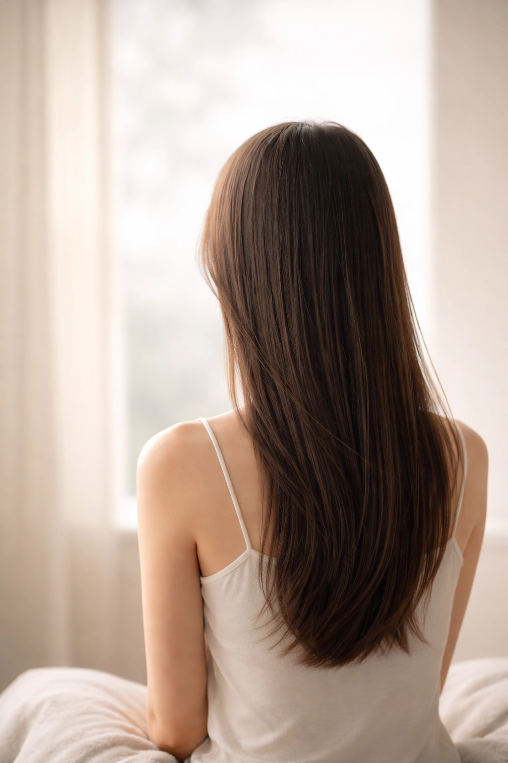 Abstract silhouette of a person contemplating hair philosophy in a minimalist setting