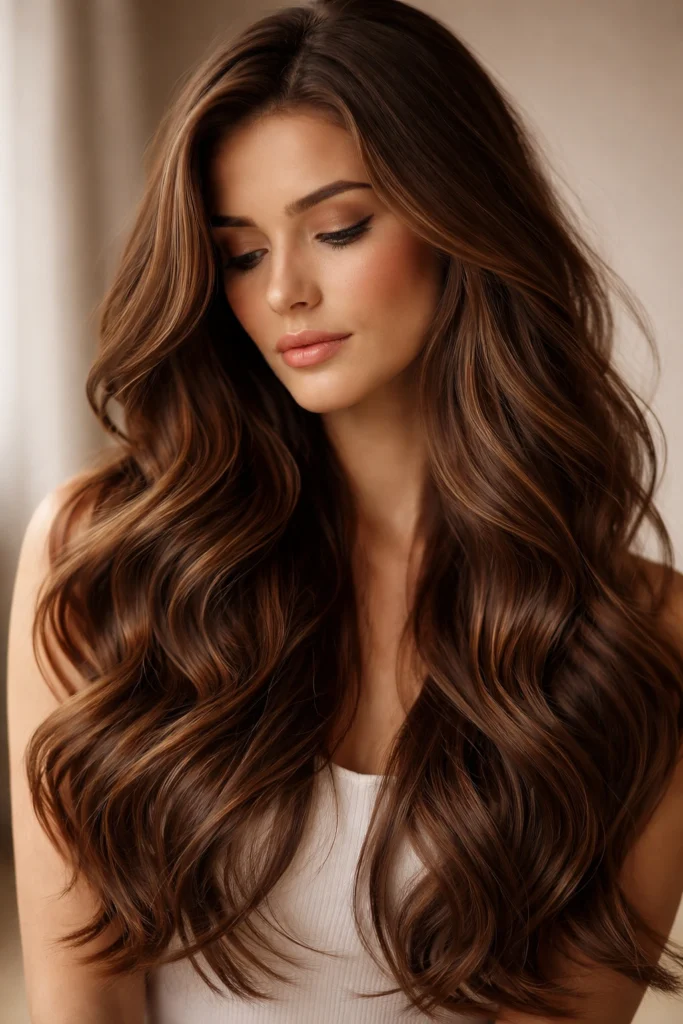 15 Cute Long Wavy Haircuts in Brown
