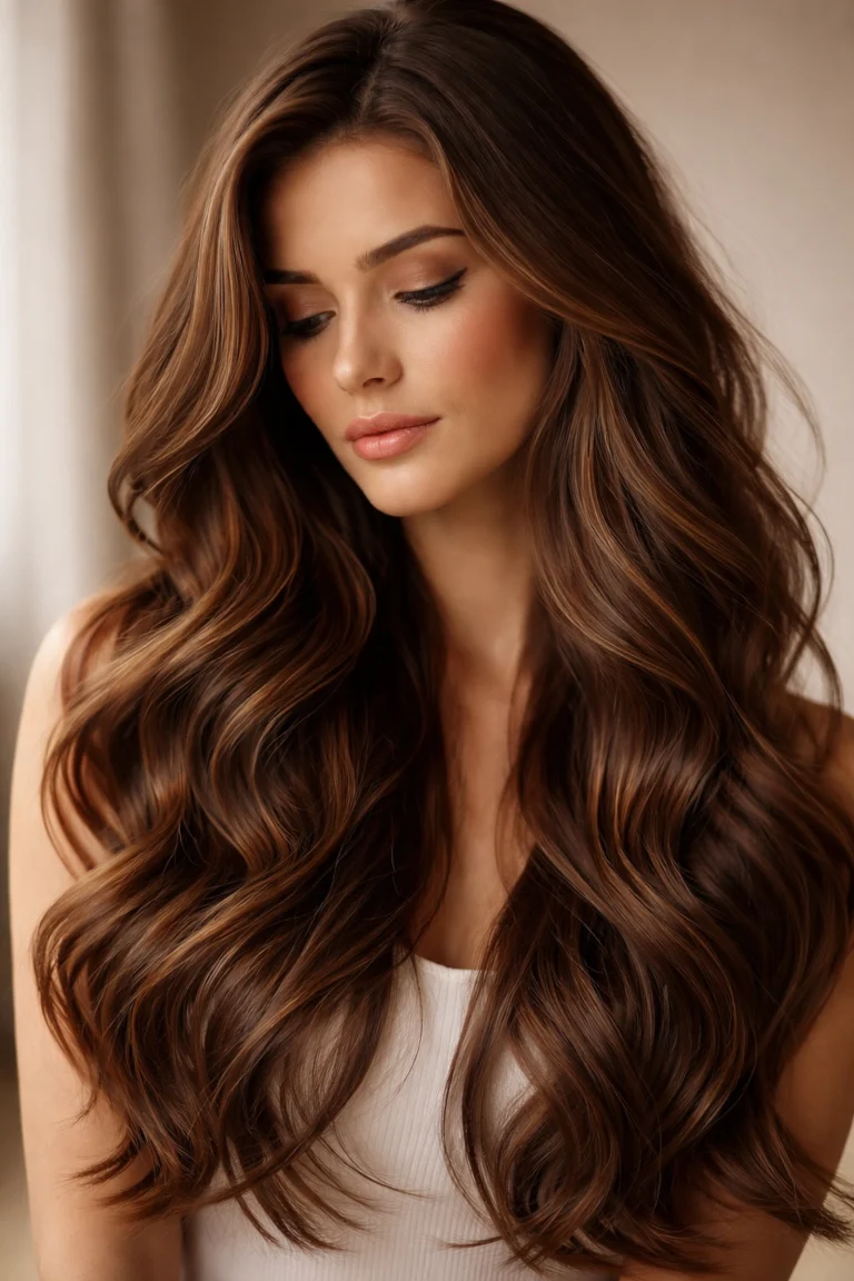 15 Cute Long Wavy Haircuts in Brown