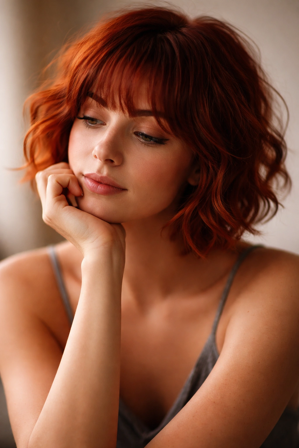 Contemplative portrait suggesting final thoughts in a calm studio setting