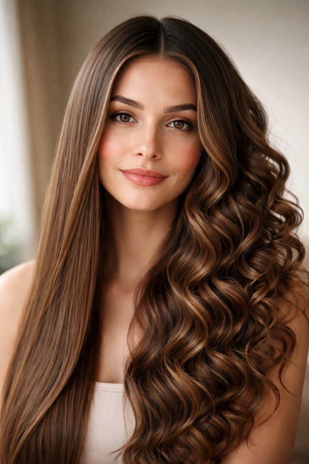 Portrait close-up showing hair with varied textures to reflect final thoughts