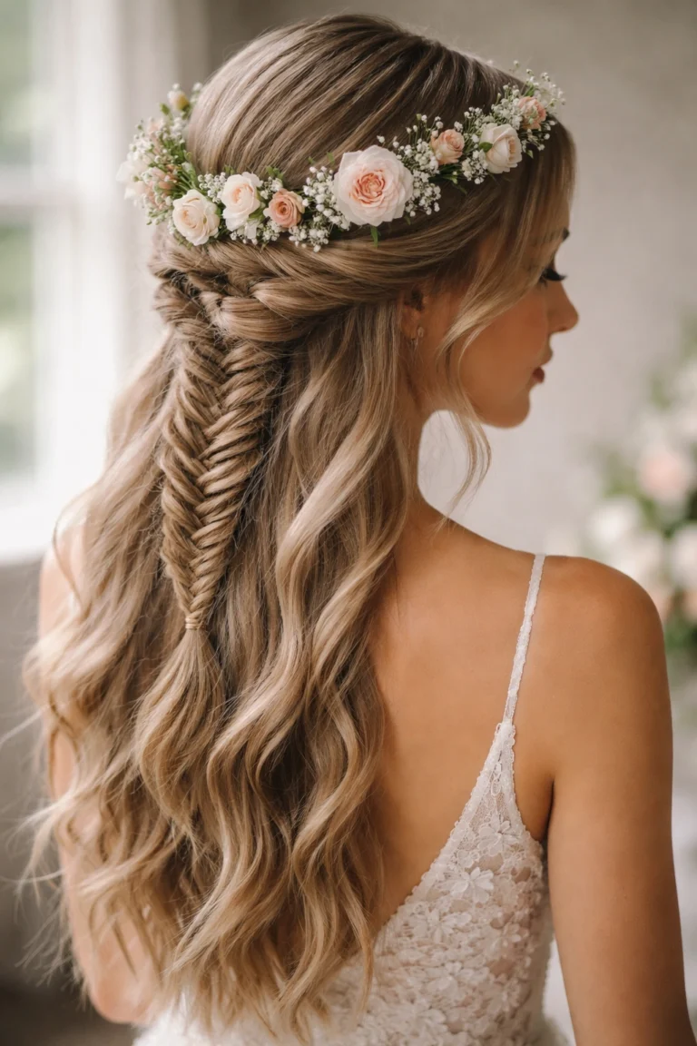 12 Fishtail Half Up Half Down for Bridesmaids