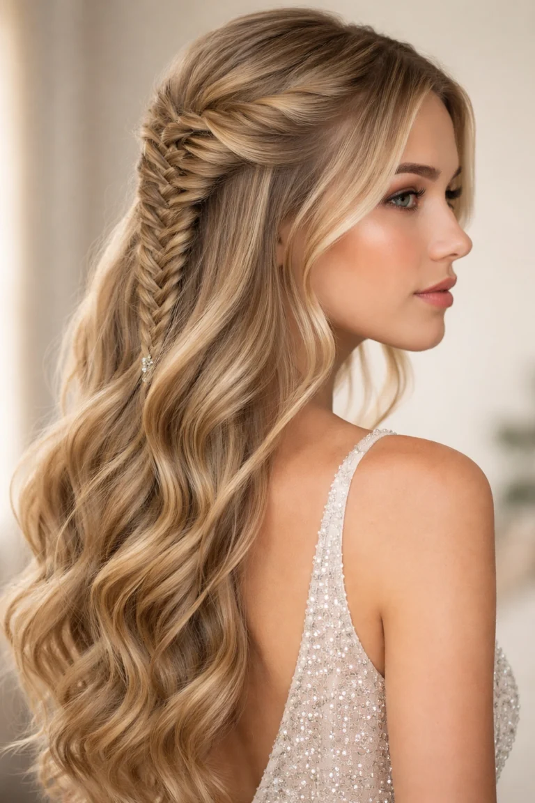 12 Fishtail Half Up Half Down Styles for Prom