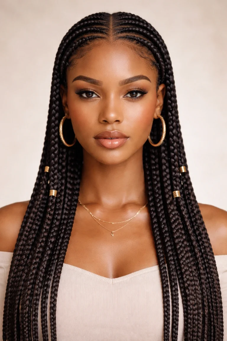 10 Fulani Braids With Straight Back Hair
