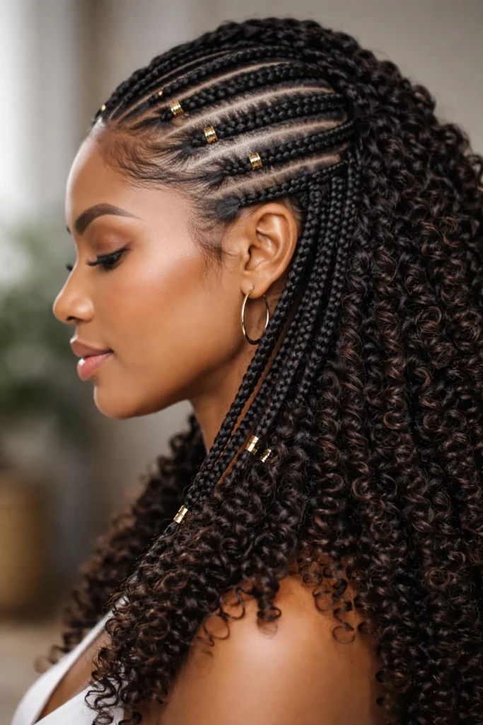 9 Fulani Braids With Leave Out Curls