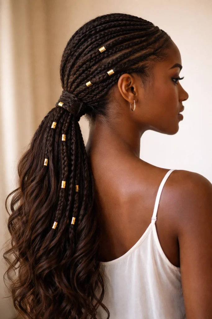 10 Fulani Braid Ponytails for Long Hair