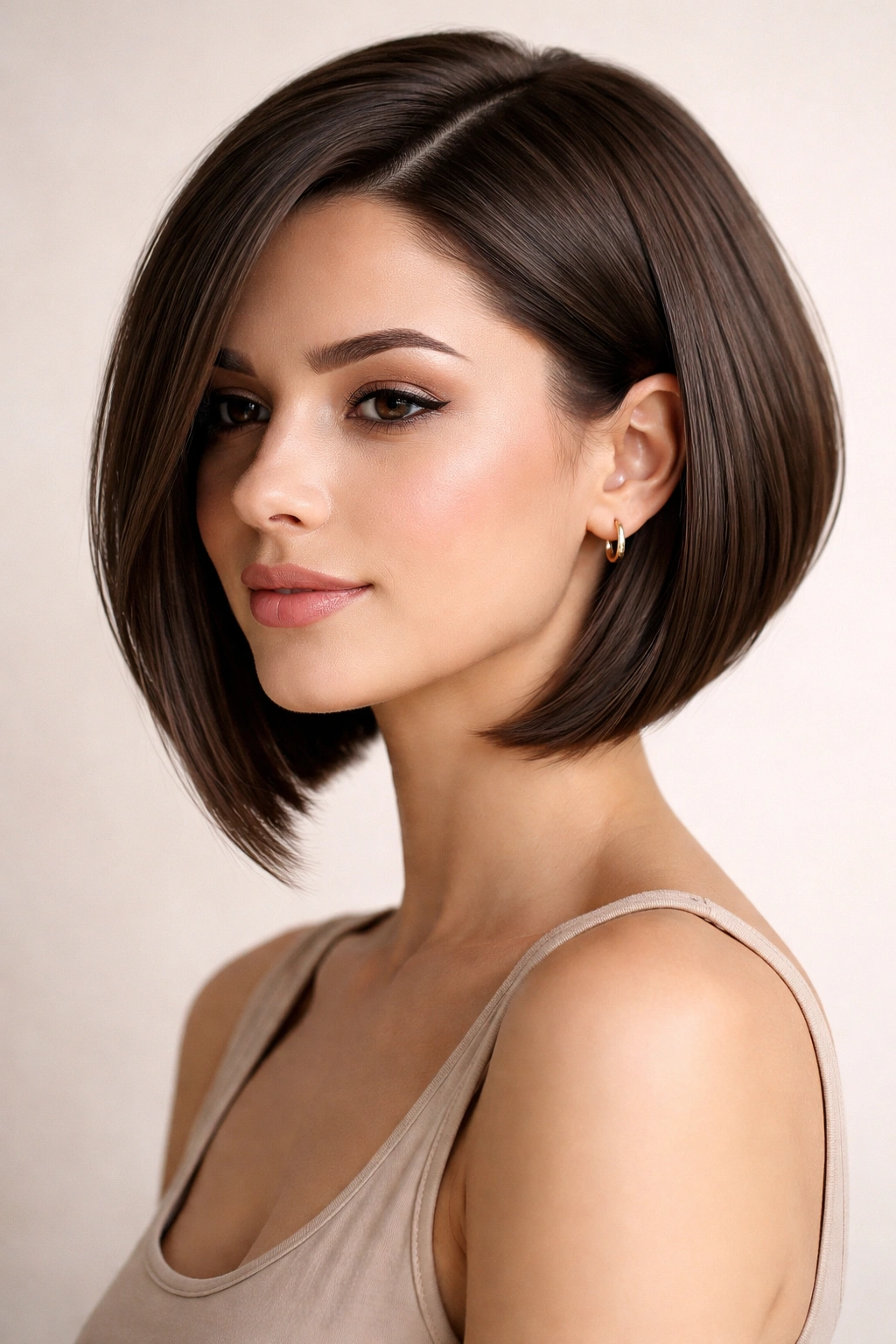 Portrait of graduated bob with shorter back and longer front pieces