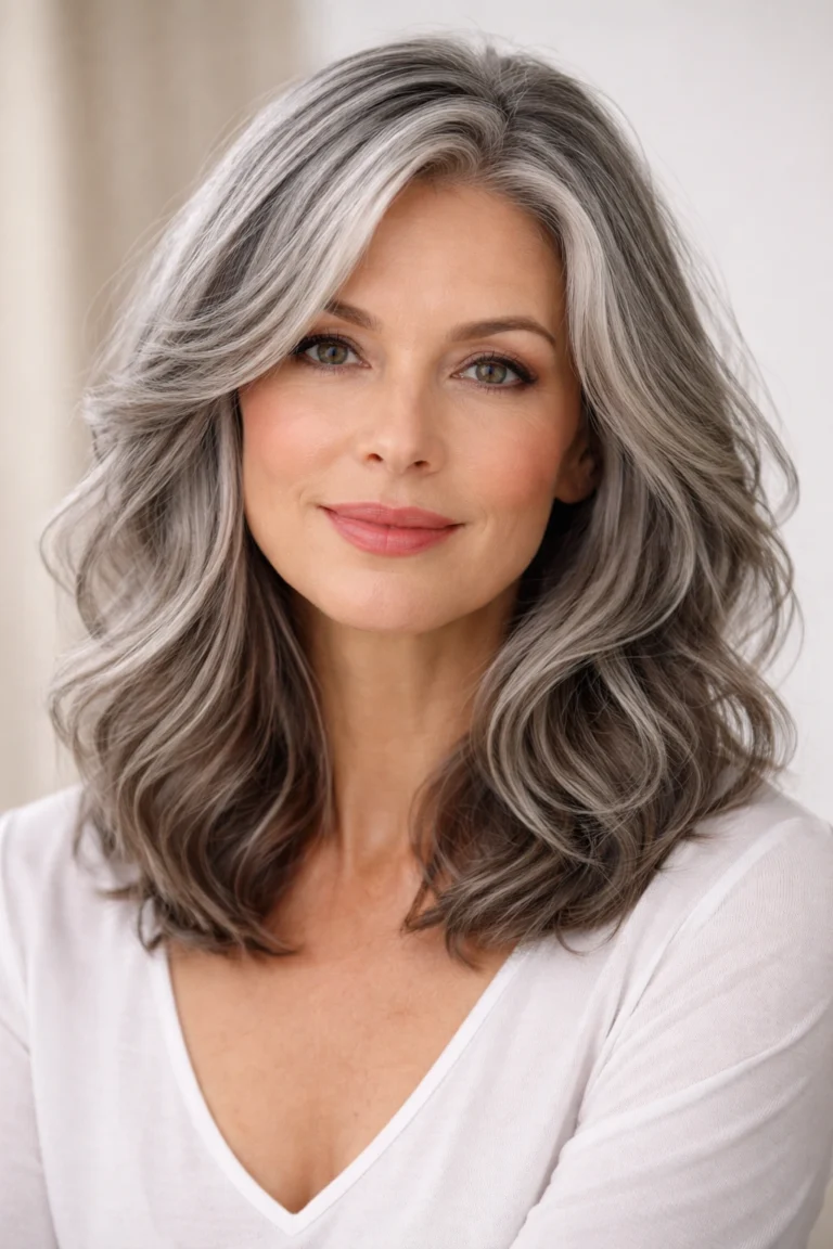 12 Shoulder Length Wavy Hairstyles in Gray
