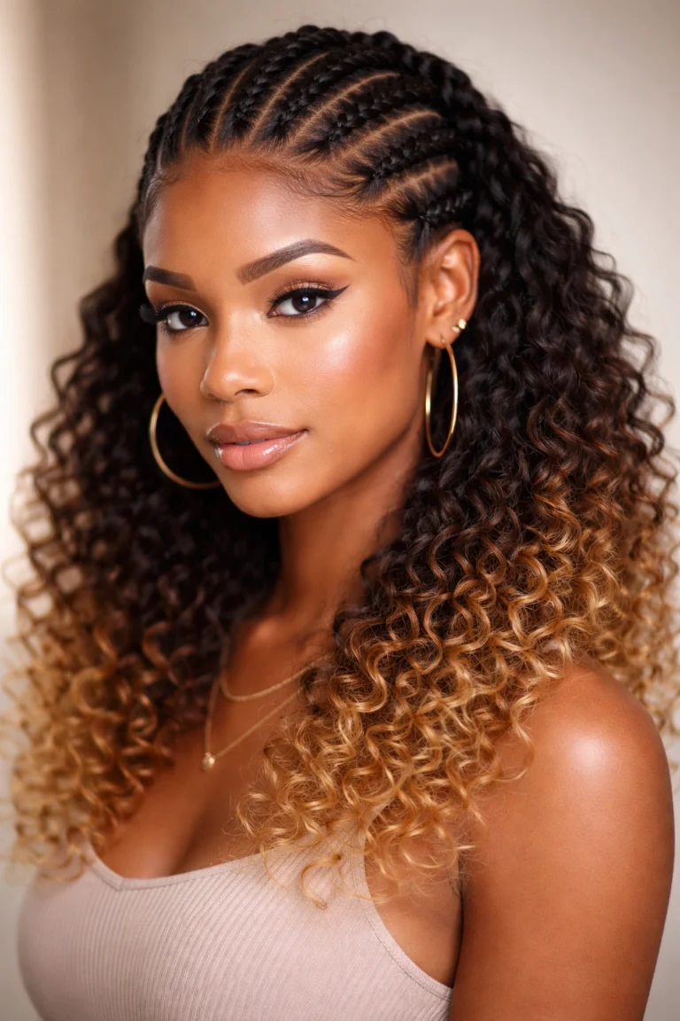 16 Half Cornrow Styles With Curly Ends